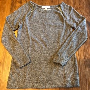 Loft crew zipper sleeves sweatshirt